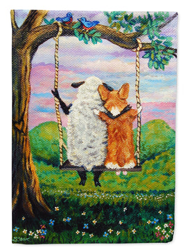 Corgi With Sheep Love Grows Flag Canvas House Size 7439CHF