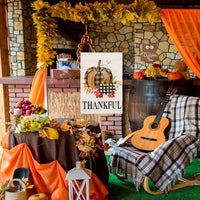 Fall Garden Flag 12×18 Inch, Buffalo Check Double Sided Pumpkin Garden Flag Fall Decor with Sunflowers for Yard House Fall Thanksgiving Pumpkin Front Porch Decor (Black Orange-12.5 X 18)