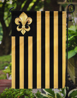Black and Gold Fleur de lis Nation Flag Garden Size