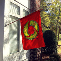 Christmas Wreath Fleur de lis Flag Canvas House Size