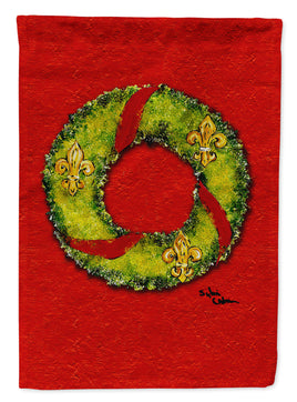 Christmas Wreath Fleur de lis Flag Canvas House Size
