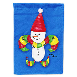 Christmas Snowman Fleur de lis Flag Canvas House Size