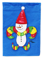 Christmas Snowman Fleur de lis Flag Garden Size