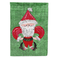 Christmas Santa Fleur de lis Flag Canvas House Size