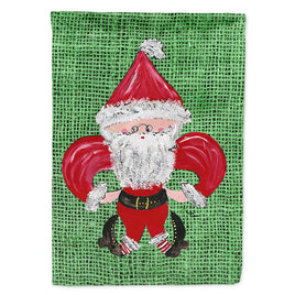 Christmas Santa Fleur de lis Flag Canvas House Size