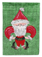 Christmas Santa Fleur de lis Flag Garden Size