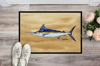 Swordfish on Sandy Beach Indoor or Outdoor Mat 24x36 8754JMAT