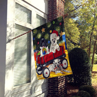 Christmas Westie, Newfoundland, Dalmatian Flag Canvas House Size AMB1445CHF