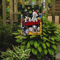 Christmas Westie, Newfoundland, Dalmatian Flag Garden Size