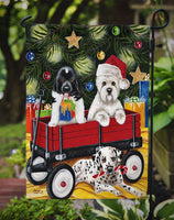 Christmas Westie, Newfoundland, Dalmatian Flag Garden Size