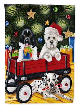 Christmas Westie, Newfoundland, Dalmatian Flag Garden Size