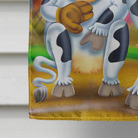 Cow playing Baseball Flag Canvas House Size APH0534CHF