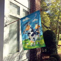 Cow playing Golf Flag Canvas House Size APH0535CHF