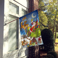 Christmas Santa taking Off Flag Canvas House Size APH4570CHF