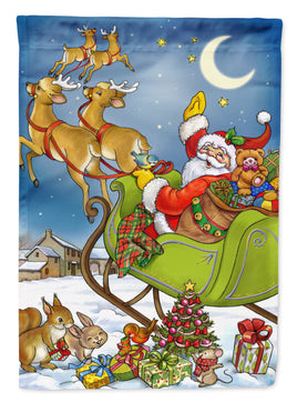 Christmas Santa taking Off Flag Canvas House Size APH4570CHF