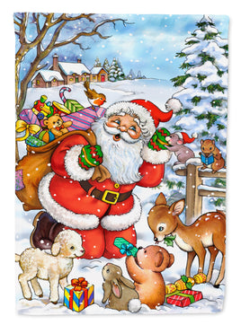 Christmas Santa Forrest Friends Flag Garden Size APH4571GF