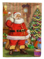Christmas Santa by the Tree Flag Garden Size APH4691GF