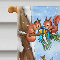 Christmas Santa Claus handing out presents Flag Canvas House Size APH5444CHF