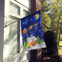 Christmas Santa Claus Across the Sky Flag Canvas House Size APH5898CHF