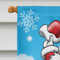 Christmas Santa Claus Snowboarding Flag Canvas House Size APH6388CHF