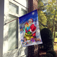 Christmas Santa Claus with Rabbits Flag Canvas House Size APH6556CHF