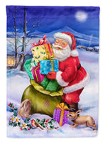Christmas Santa Claus with Rabbits Flag Garden Size APH6556GF