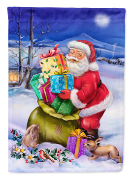 Christmas Santa Claus with Rabbits Flag Garden Size APH6556GF