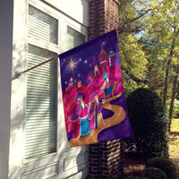 Christmas Wise Men in Purple Flag Canvas House Size APH7081CHF