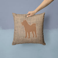 Akita Burlap and Brown   Canvas Fabric Decorative Pillow BB1082