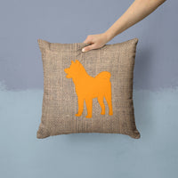 Akita Burlap and Orange   Canvas Fabric Decorative Pillow BB1082