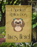 Chocolate Brown Shih Tzu Spoiled Dog Lives Here Flag Garden Size BB1497GF
