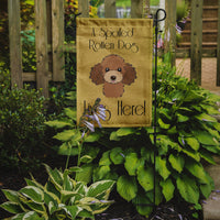 Chocolate Brown Poodle Spoiled Dog Lives Here Flag Garden Size BB1504GF