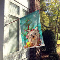 Christmas Tree and Yorkie Yorkshire Terrier Flag Canvas House Size BB1576CHF