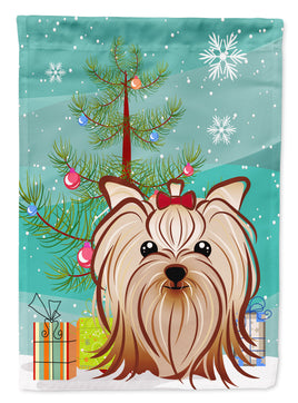 Christmas Tree and Yorkie Yorkshire Terrier Flag Garden Size BB1576GF