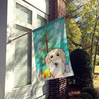 Christmas Tree and Longhair Creme Dachshund Flag Canvas House Size BB1584CHF