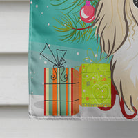 Christmas Tree and Longhair Creme Dachshund Flag Canvas House Size BB1584CHF
