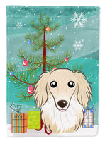 Christmas Tree and Longhair Creme Dachshund Flag Garden Size BB1584GF