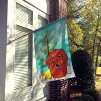 Christmas Tree and Longhair Red Dachshund Flag Canvas House Size BB1586CHF