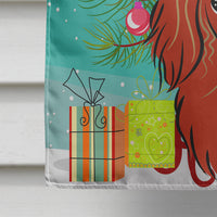 Christmas Tree and Longhair Red Dachshund Flag Canvas House Size BB1586CHF