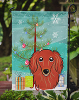 Christmas Tree and Longhair Red Dachshund Flag Garden Size BB1586GF
