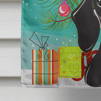 Christmas Tree and Smooth Black and Tan Dachshund Flag Canvas House Size BB1587CHF