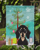 Christmas Tree and Smooth Black and Tan Dachshund Flag Garden Size BB1587GF
