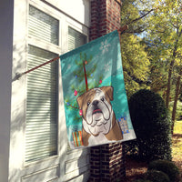 Christmas Tree and English Bulldog  Flag Canvas House Size BB1591CHF