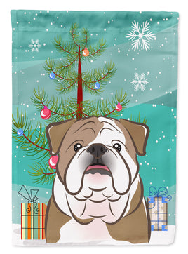 Christmas Tree and English Bulldog  Flag Garden Size BB1591GF