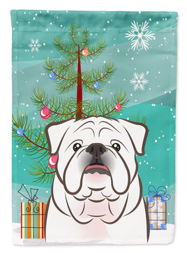 Christmas Tree and White English Bulldog  Flag Garden Size BB1592GF