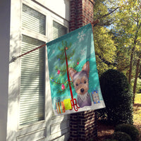 Christmas Tree and Yorkie Puppy Flag Canvas House Size BB1604CHF