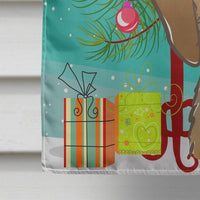 Christmas Tree and Wirehaired Dachshund Flag Canvas House Size BB1605CHF