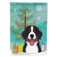 Christmas Tree and Bernese Mountain Dog Flag Canvas House Size BB1609CHF