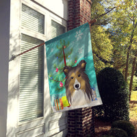 Christmas Tree and Sheltie Flag Canvas House Size BB1614CHF