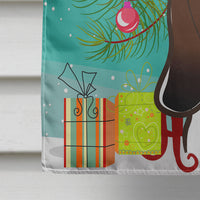 Christmas Tree and Basset Hound Flag Canvas House Size BB1615CHF